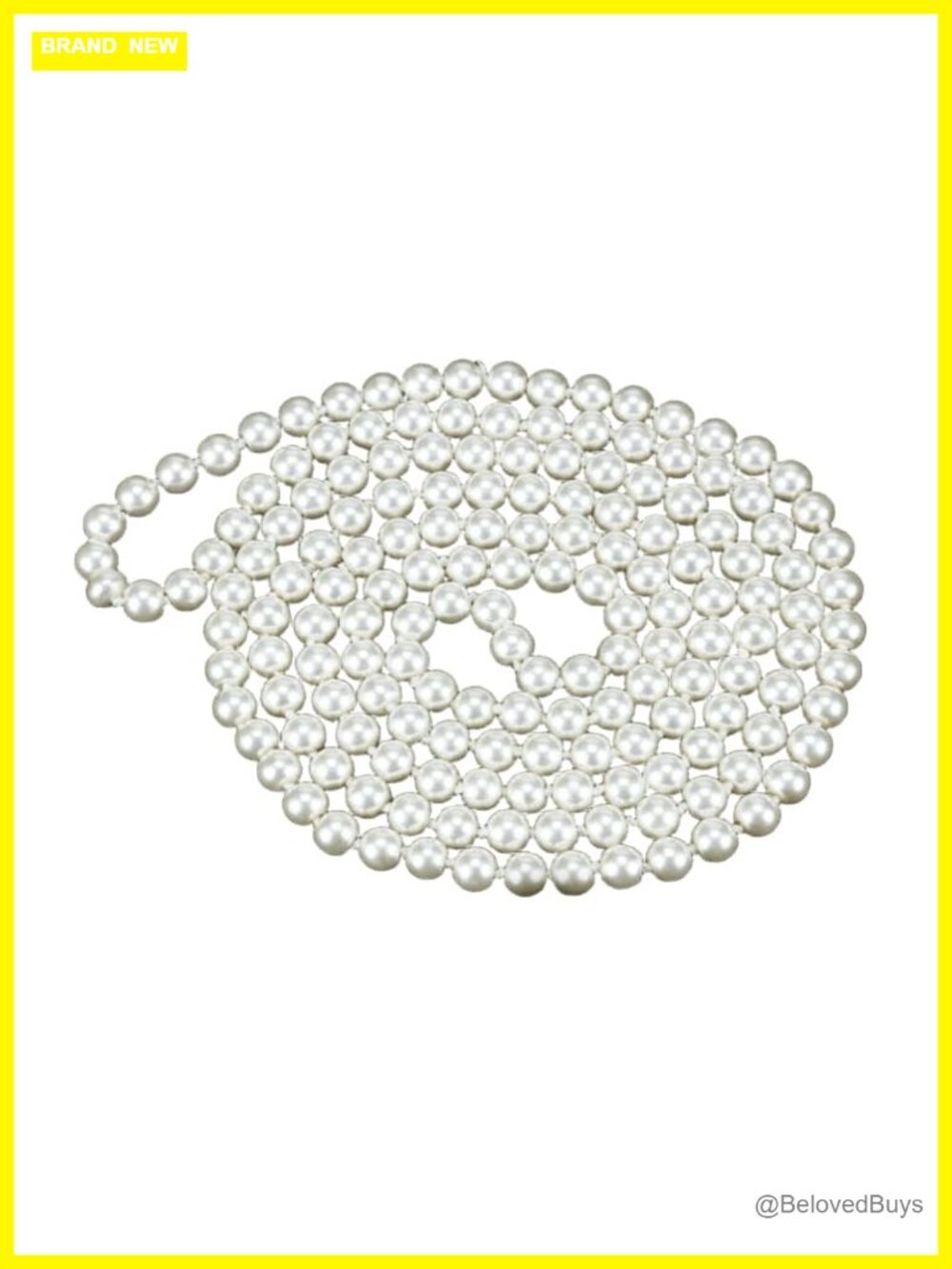 Long Faux Pearl Necklace 1920s Gatsby Style 59in Beaded Costume Jewelry